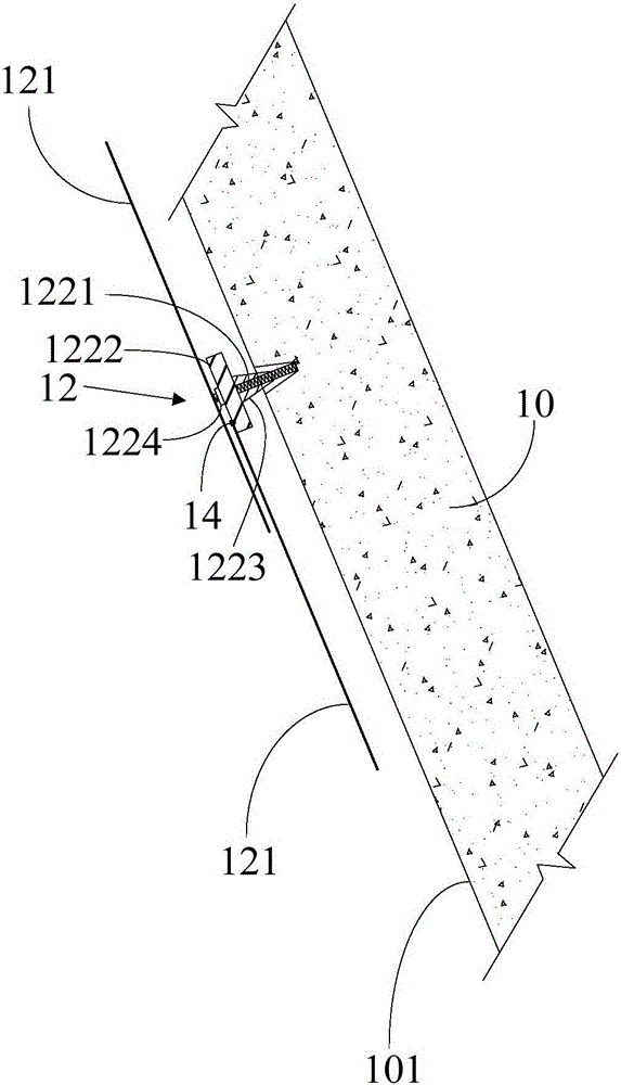 Finished product protecting system and method for outer bevel of bevel bare concrete structure