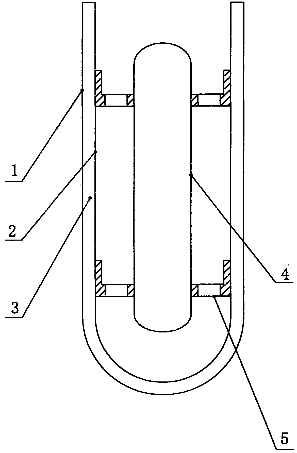 Tubular glass vacuum tube in scale-free anti-explosion tube