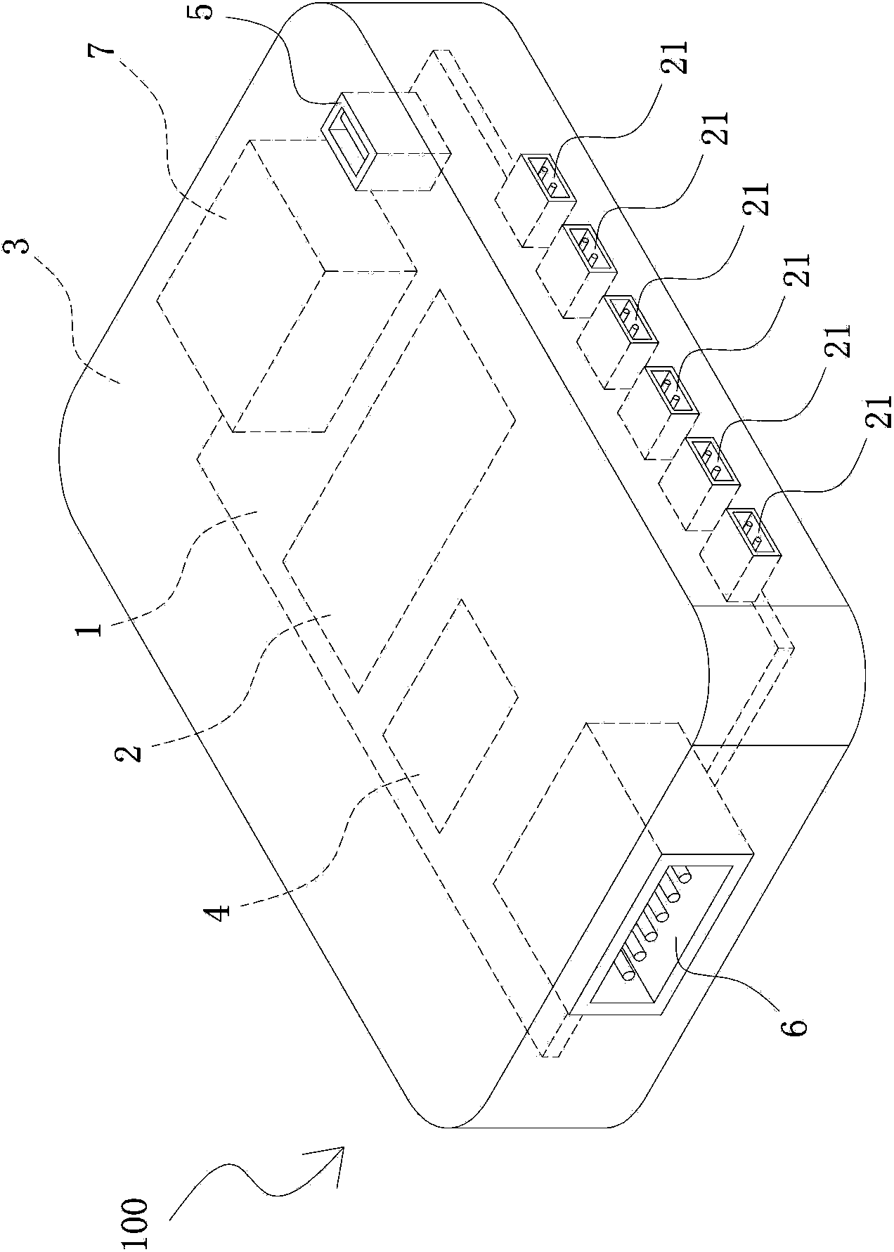 Externally-hung type electric shock preventing device of batteries