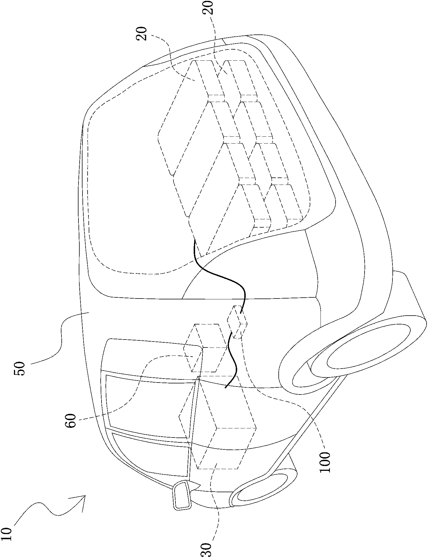 Externally-hung type electric shock preventing device of batteries