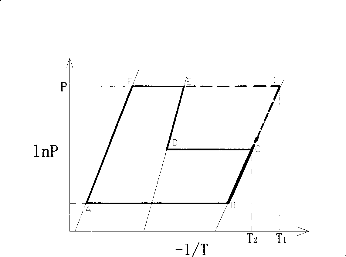 Back heating type two-stage thermochemistry adsorption cooling cycle system based on voltage transformation desorption technique