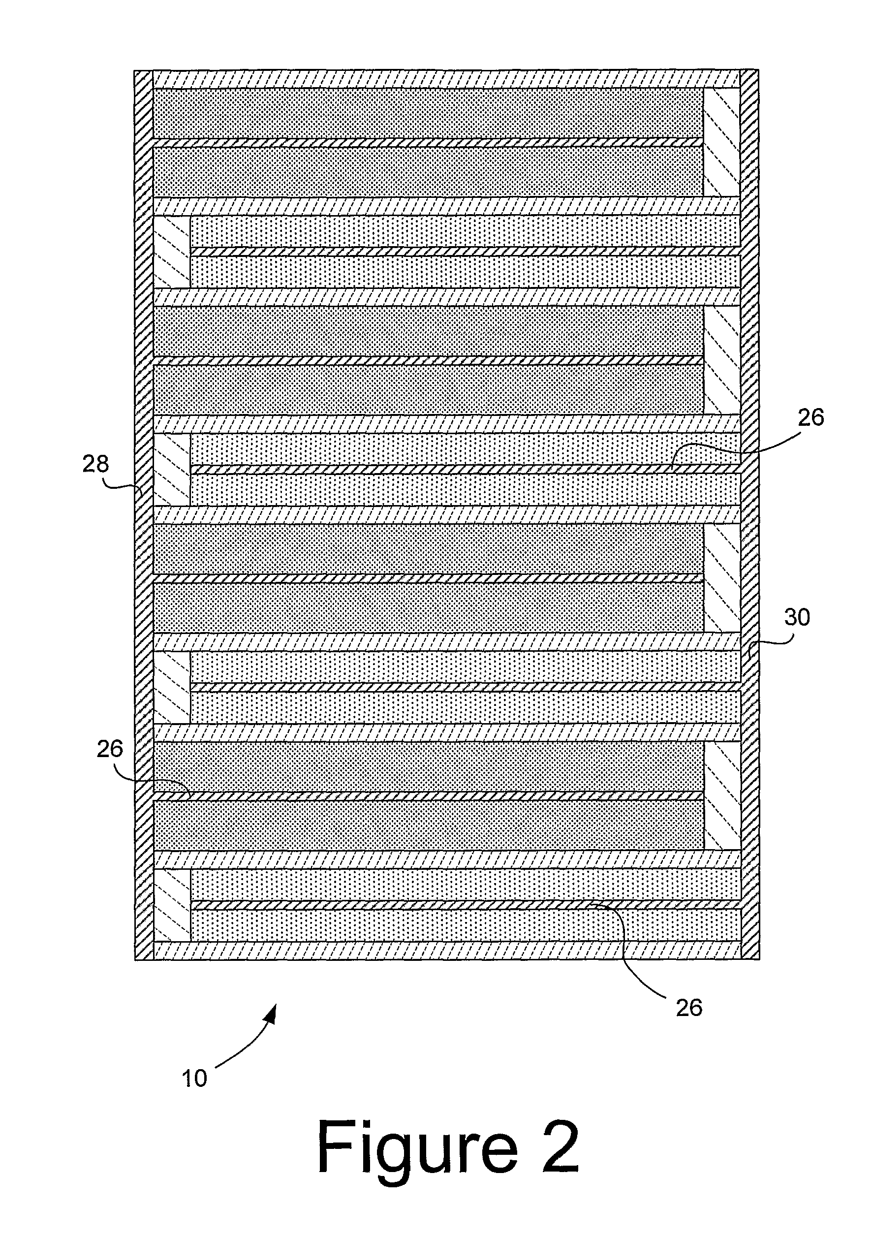 Cellular honeycomb hybrid capacitors with non-uniform cell geometry