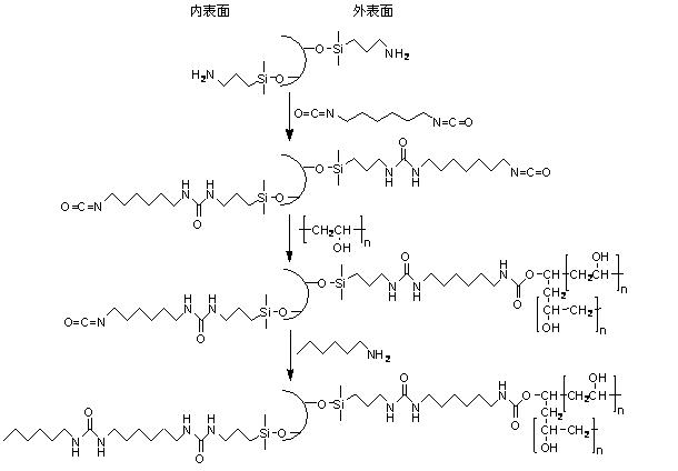 Synthesis and application of restricted access filler having inner surface with inverting performance