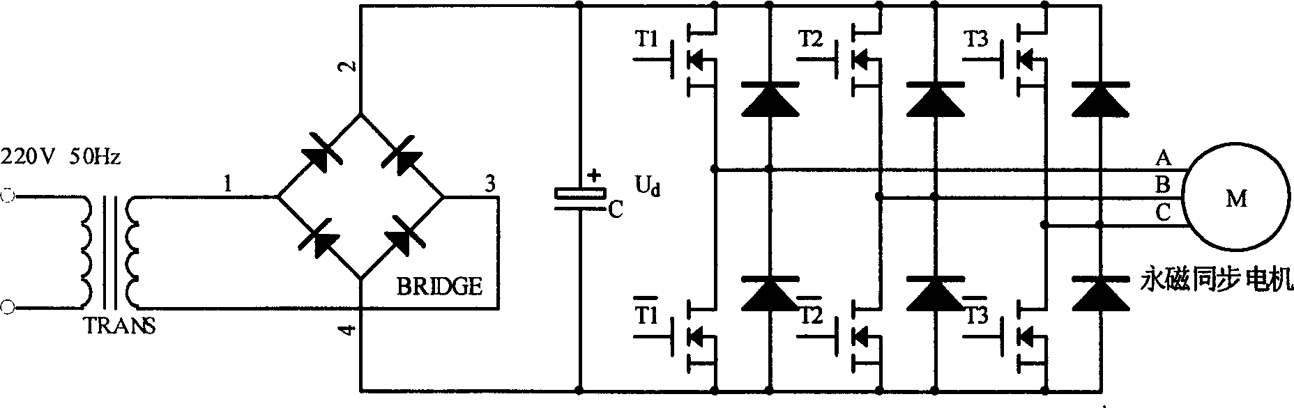 Gear free elevator door driving device with permanent-magnet synchronous motor