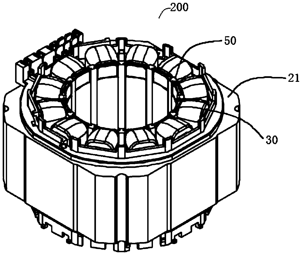 Washing machine, washing machine motor and its stator assembly