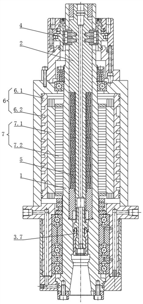 Clamping mechanism and five-axis head motorized spindle