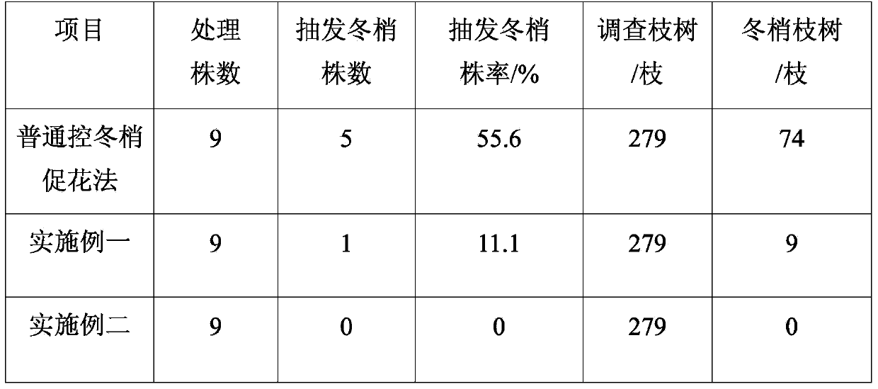 Method for controlling winter twigs and promoting flowers of lichee trees