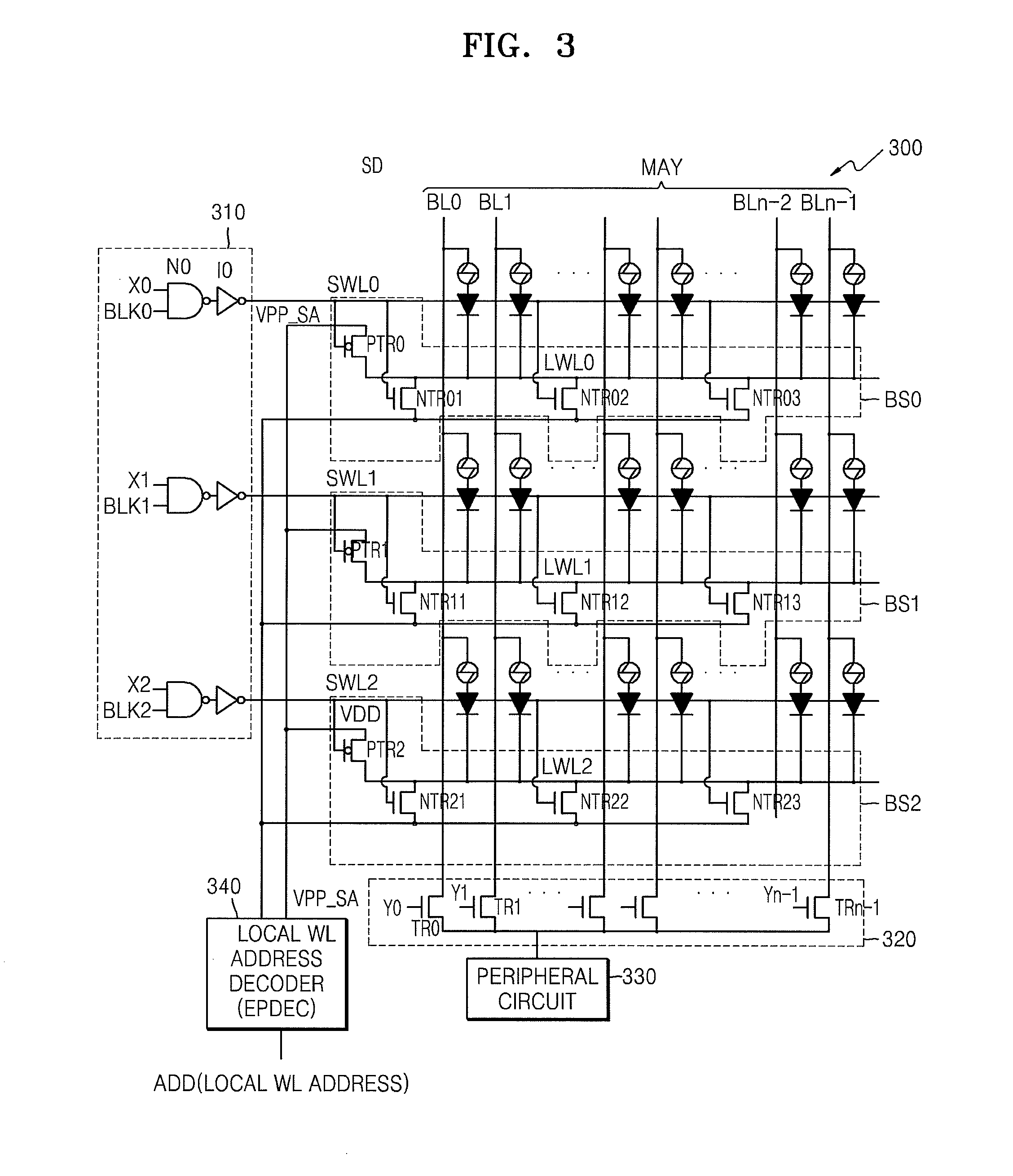 Memory cell array biasing method and a semiconductor memory device