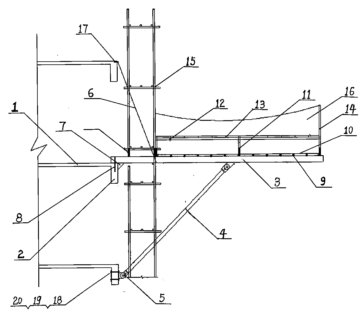 Assembly-type section steel cantilever protective shed