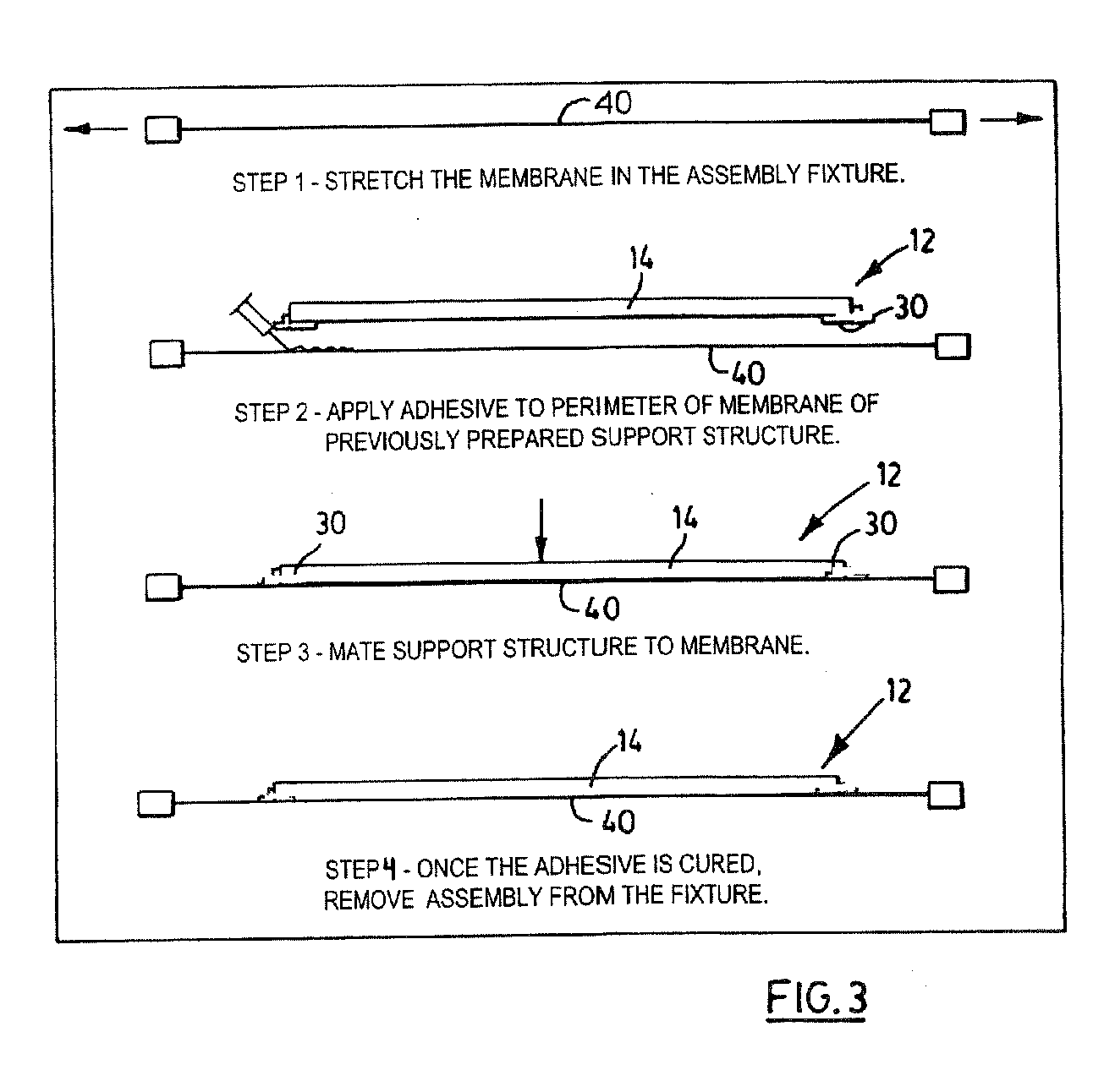 Tensioned touch panel and method of making same