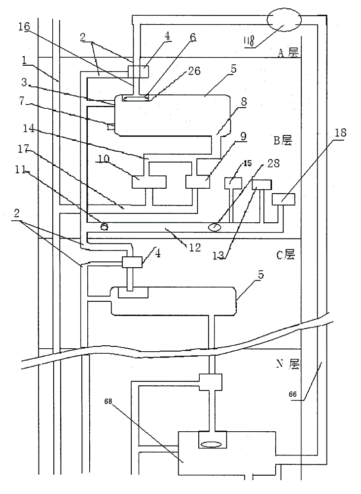 Integral water saving device