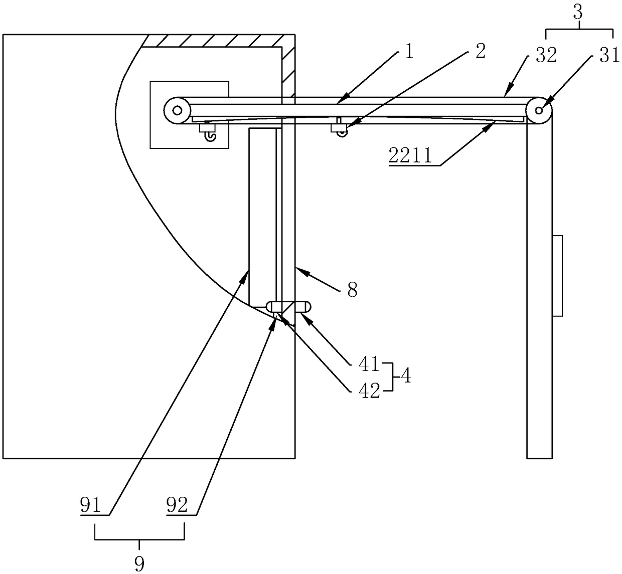 Clothes conveying device based on big data of fitting room