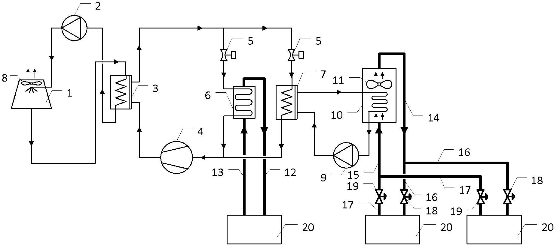 Multifunctional frequency conversion central air-conditioning experimental platform