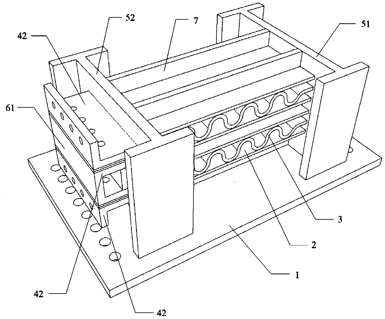 Shock absorption and energy dissipation anti-falling beam device for railway bridge