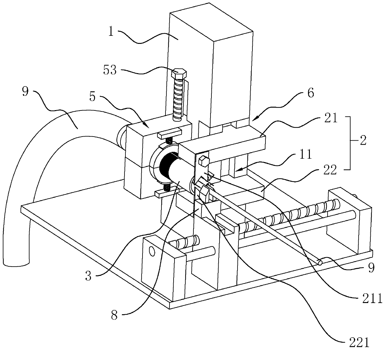 Conducting wire peeling machine with scrap suction cylinder convenient to install