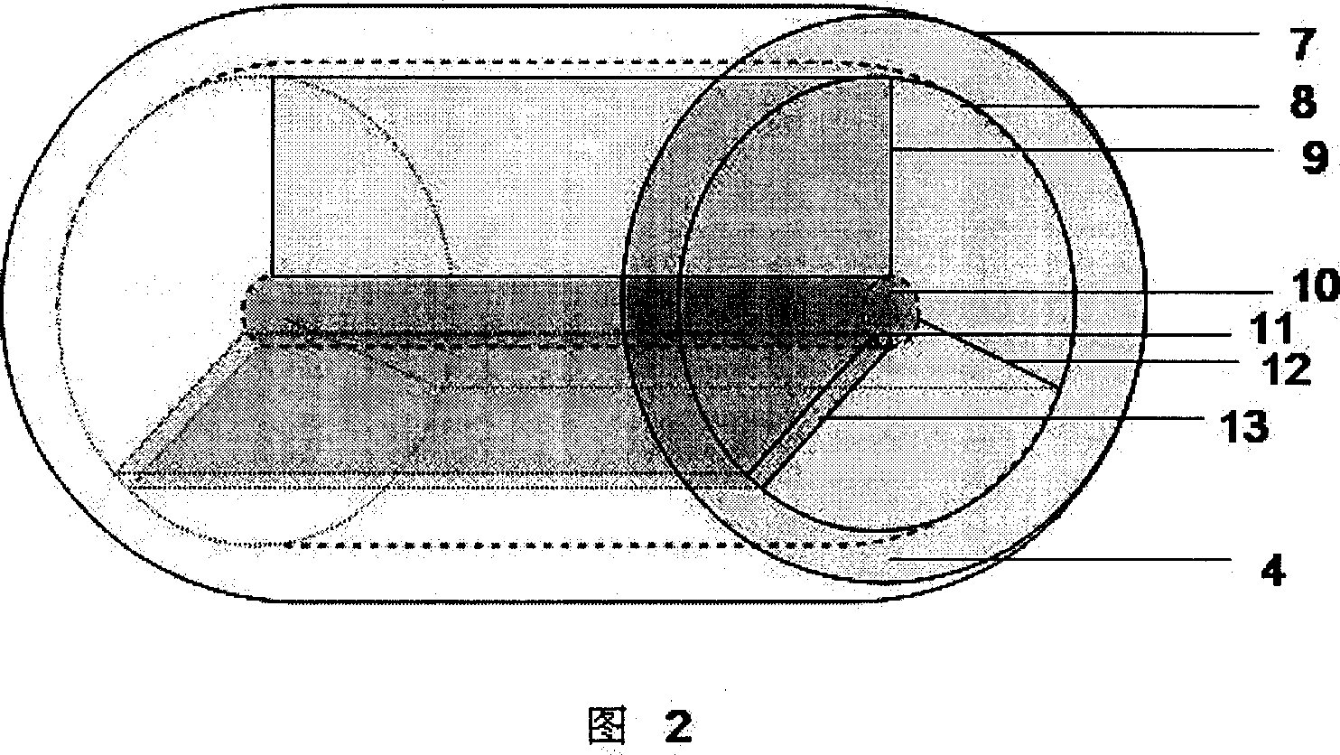 Internal support type interlayer gas bag venous blocking-up drainage tube