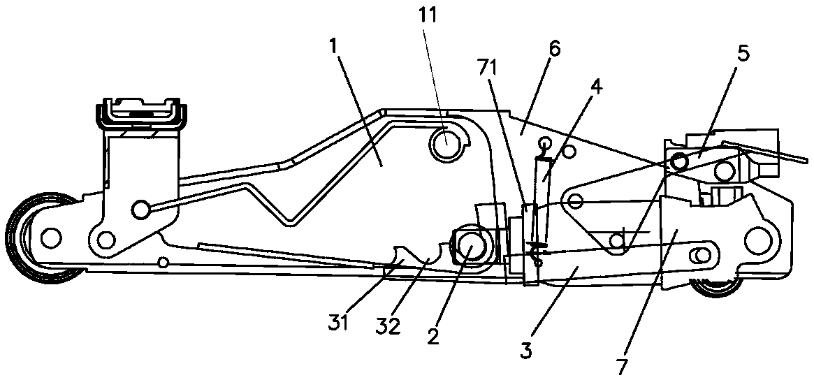 Jack with brake device