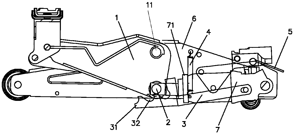 Jack with brake device