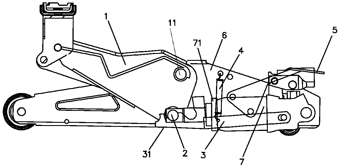 Jack with brake device