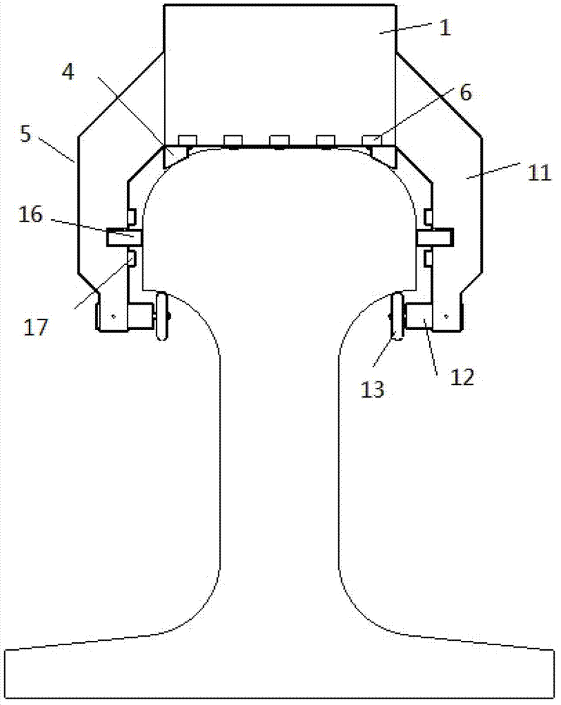 Metal magnetic memory steel rail temperature stress detection device