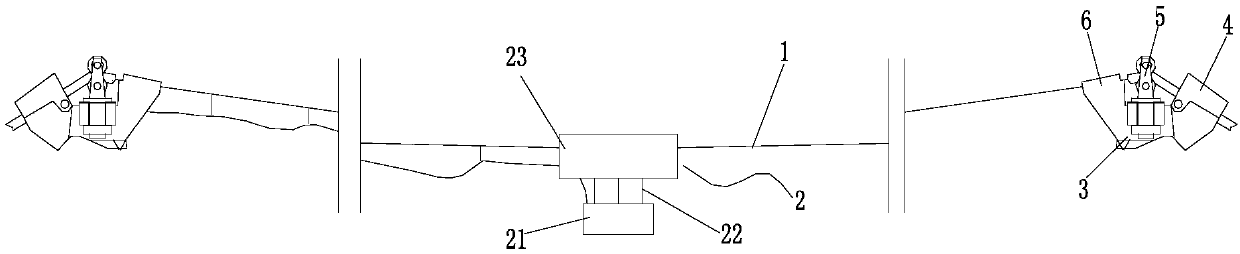 Intercepting and sucking assembly for inhaul cable type bridge interception anti-collision system