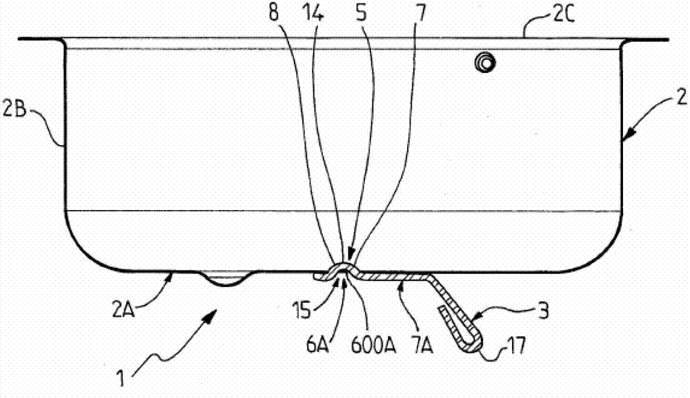 System including a food-cooking basket and booster, pressure cooker including such a system, cooking basket booster, cooking basket, and method for manufacturing a cooking basket booster