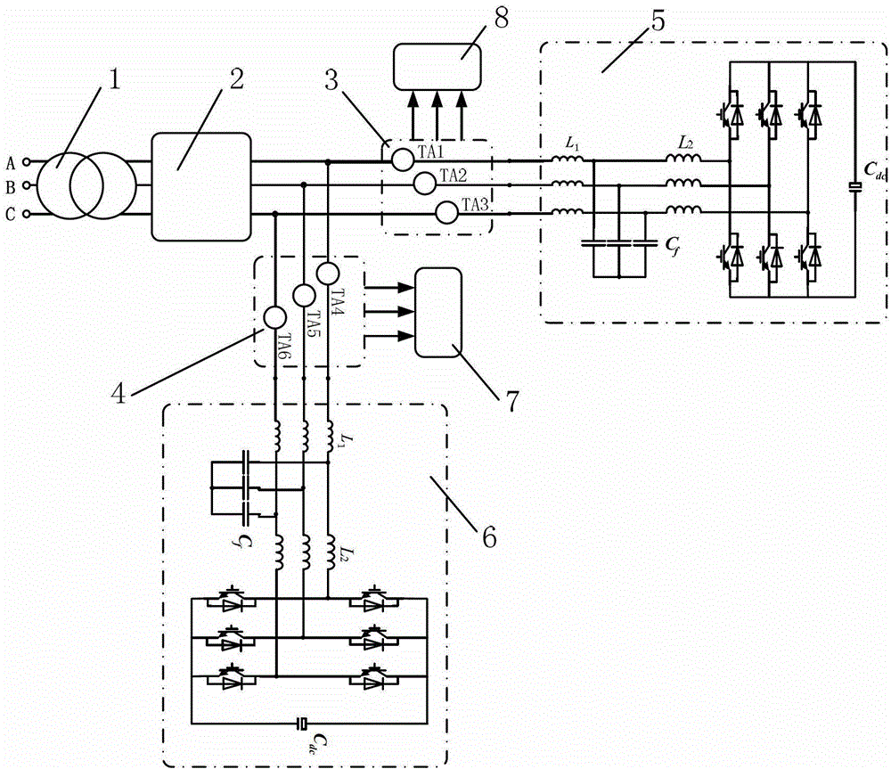 Active electric power filter device with self-testing function and testing method