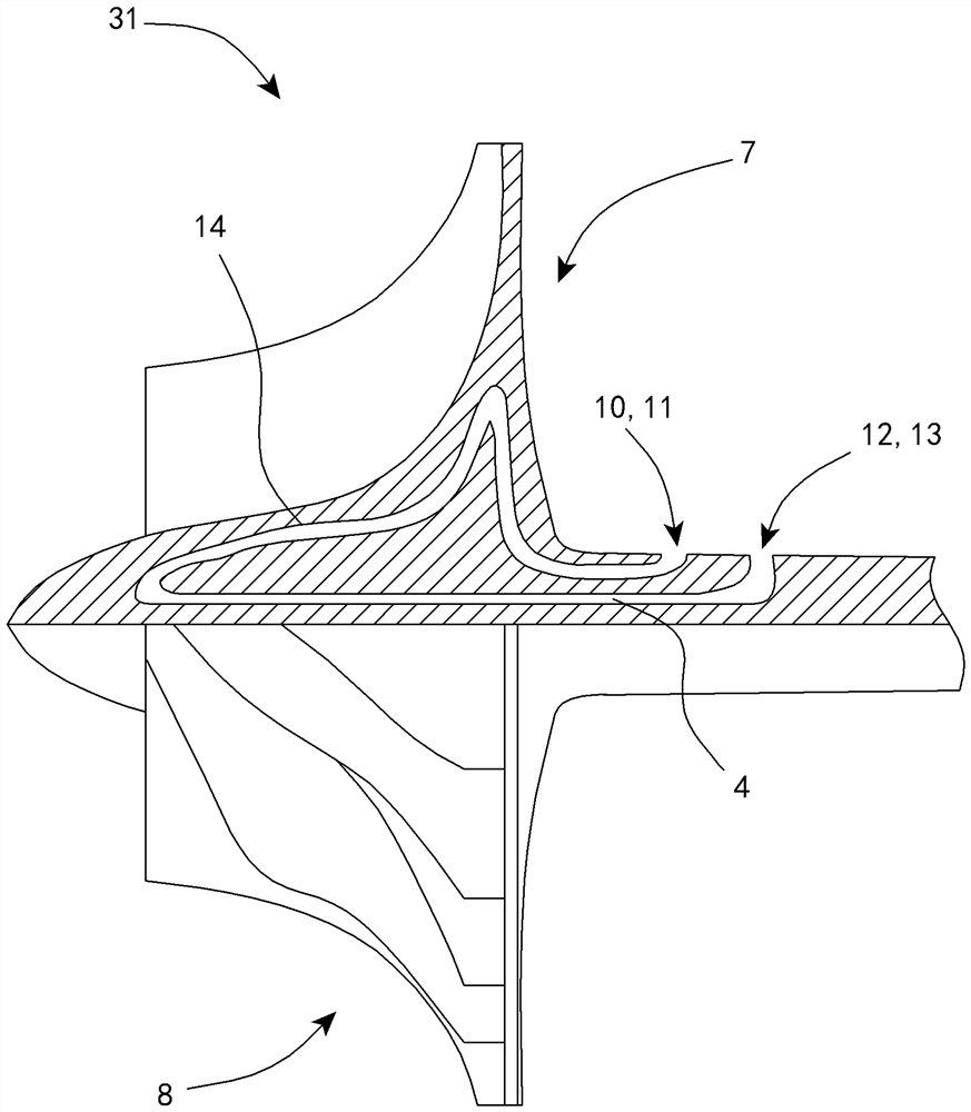 Cooling Of Rotor And Stator Components Of A Turbocharger Using Additively Manufactured Component-Internal Cooling Passages