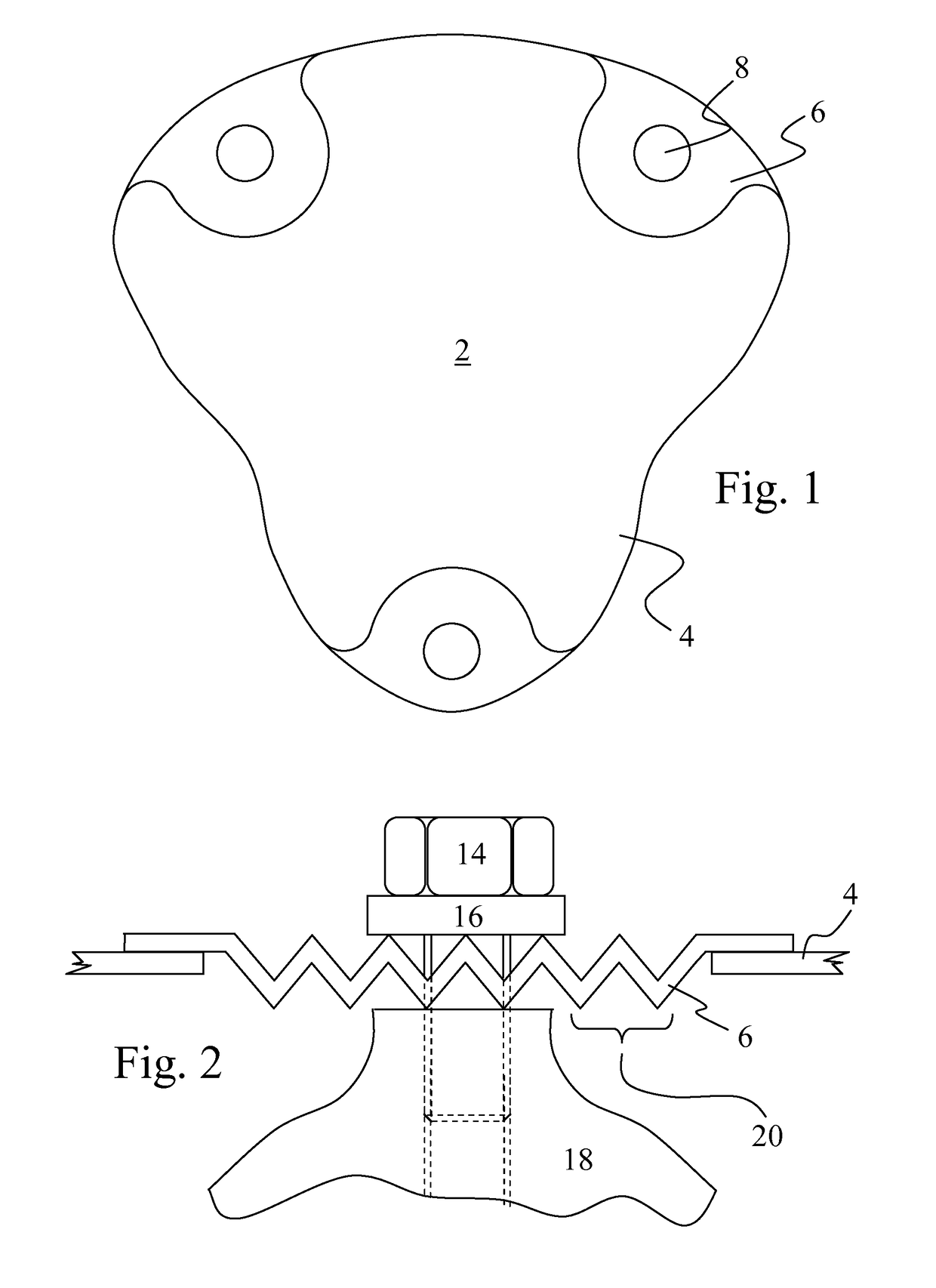 Thermally shielding body with temperature-resistant fastening points, and method for producing it