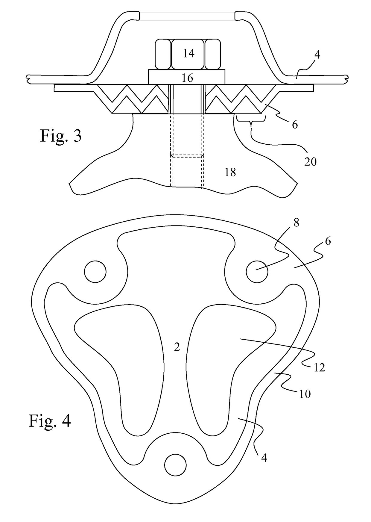 Thermally shielding body with temperature-resistant fastening points, and method for producing it