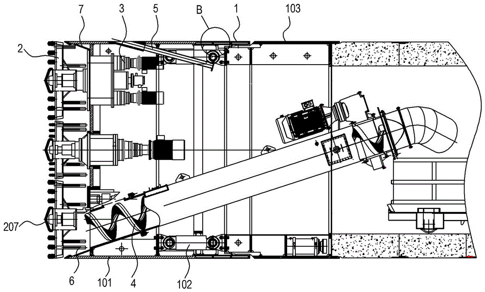 Same-plane multi-cutter-disc rectangular tunneling machine used in water-rich pebble stratum