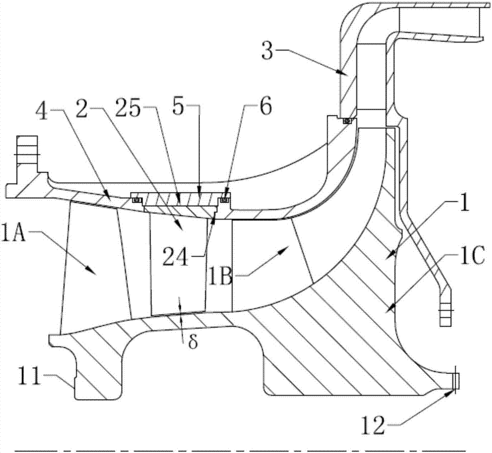 Axial flow-centrifugation integral bladed disc type combined compression system