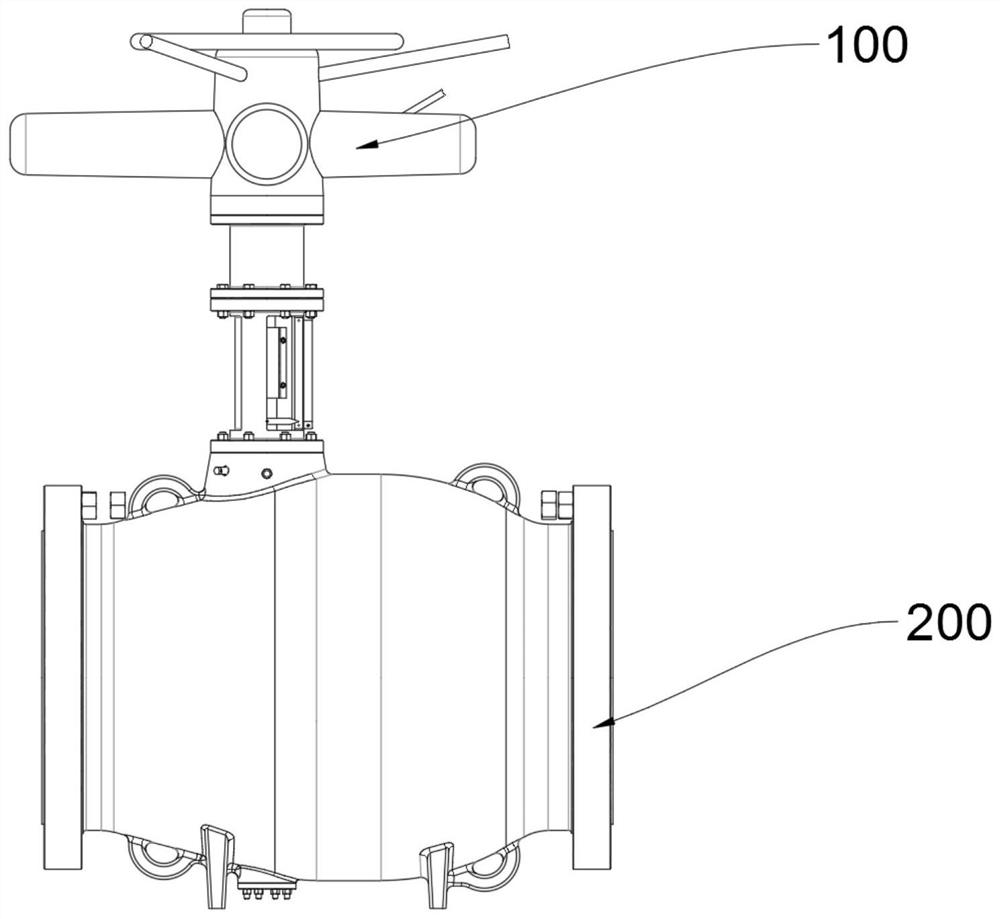 Axial flow type control valve with gear rack transmission belt pre-tightening valve seat structure