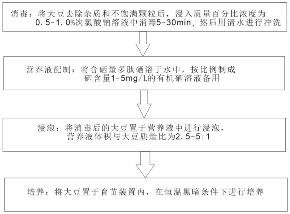 Production method of novel organic selenium-enriched bean sprouts