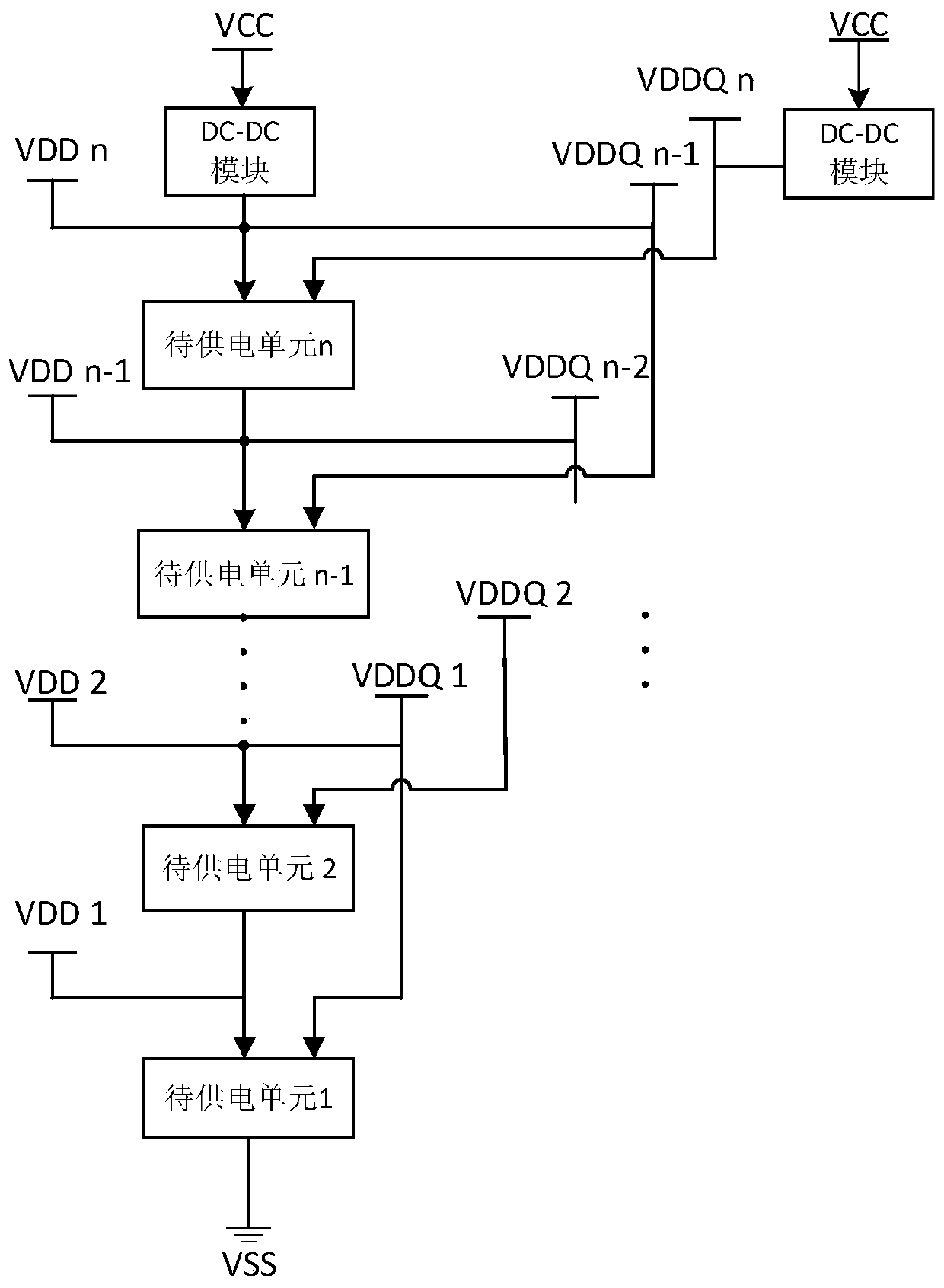 Serial power supply circuit, system and method