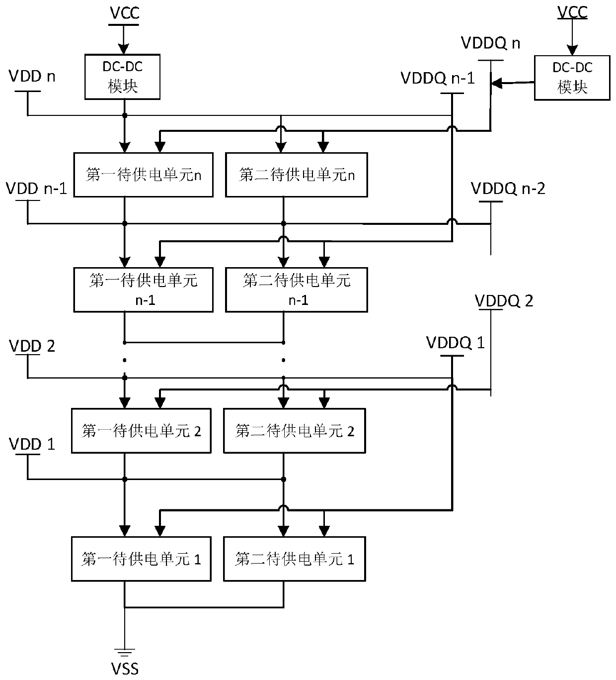 Serial power supply circuit, system and method