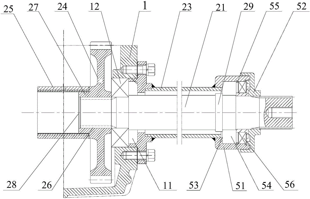 Harvester gearbox output shaft mechanism and harvester gearbox