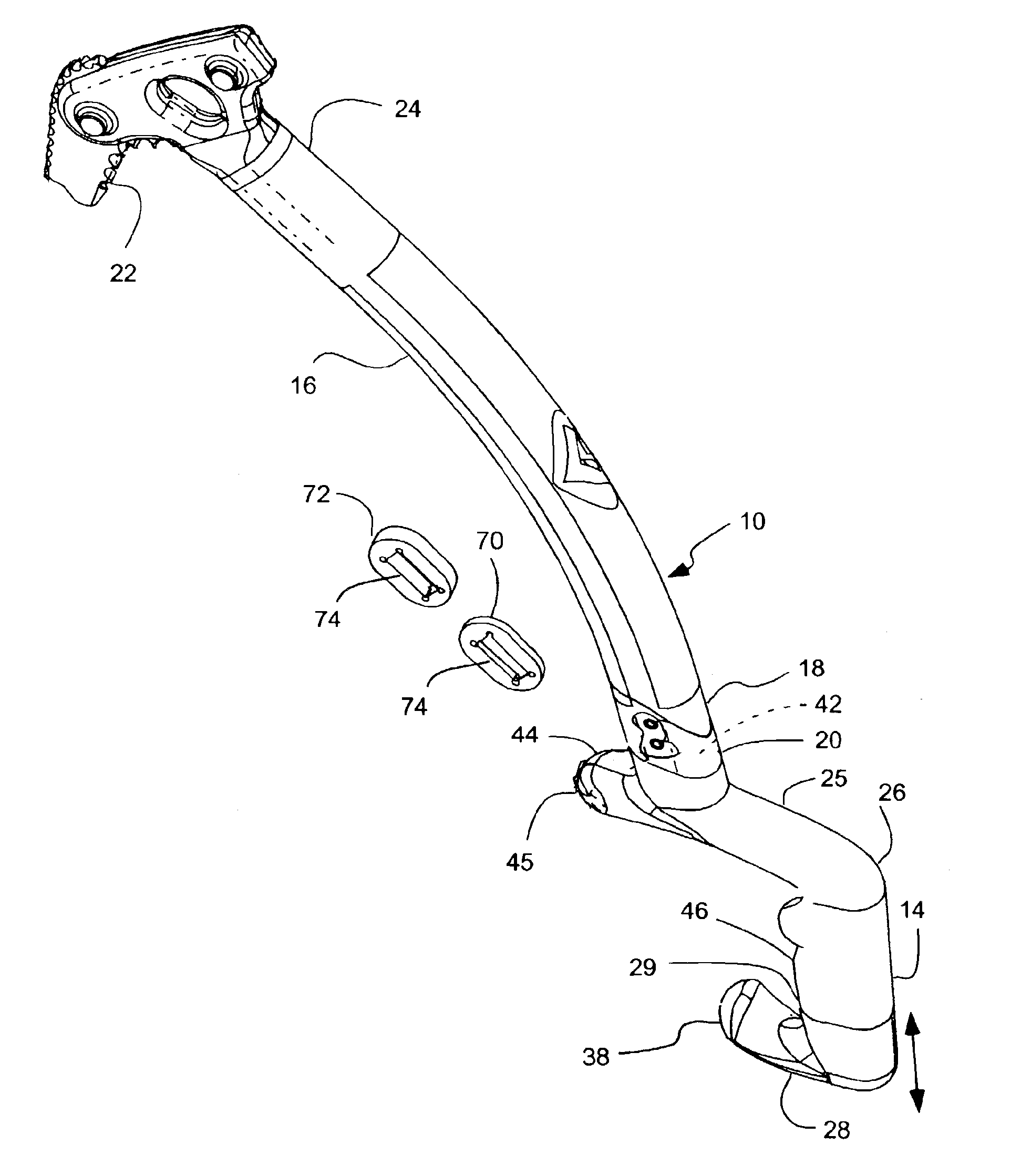 Competition/leashless ice axe with adjustable grip