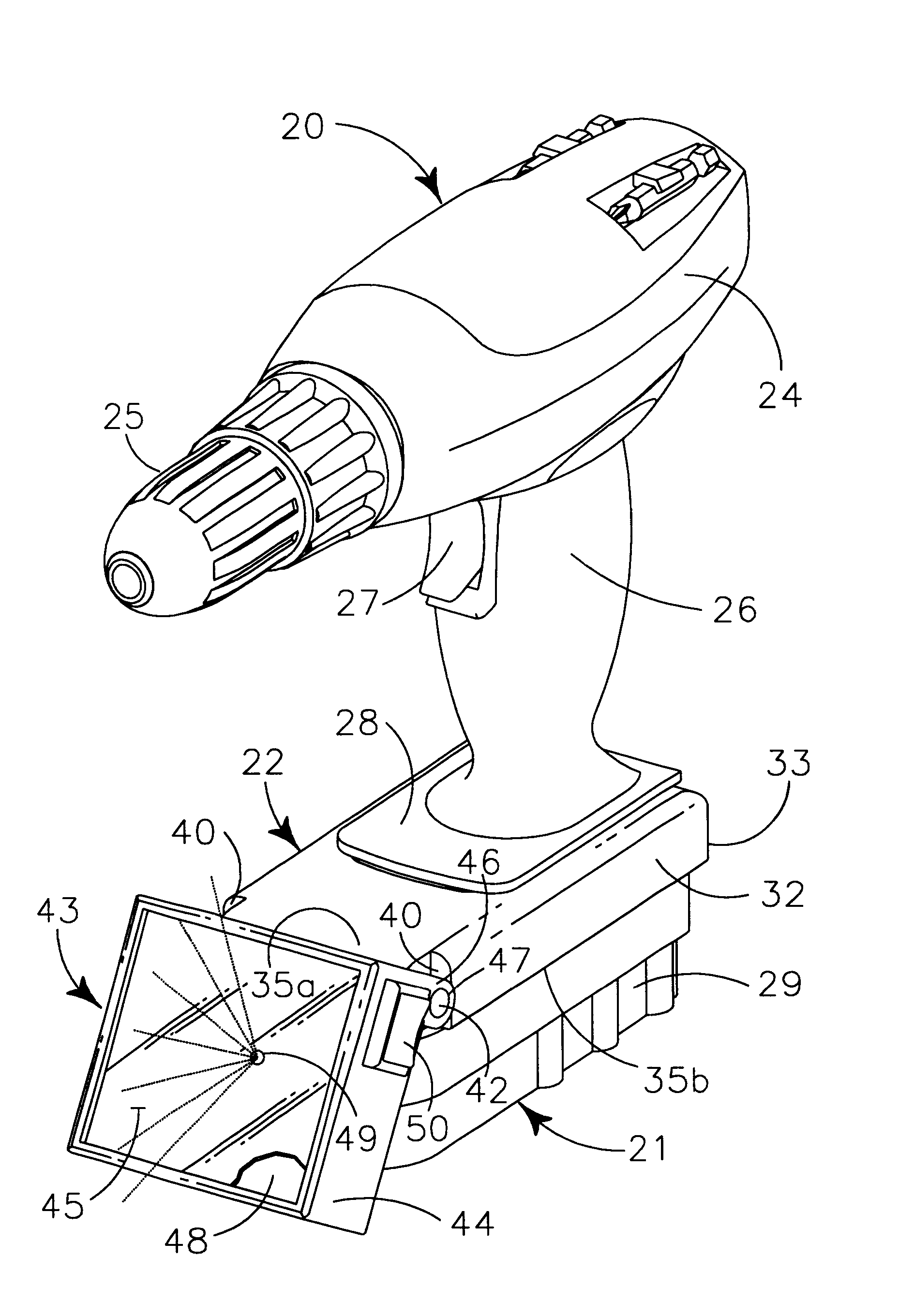 Light system for battery powered drill