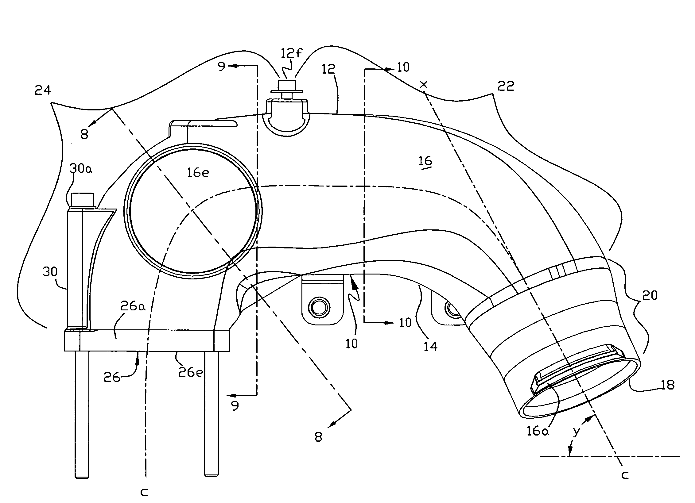 Air intake manifold for coupling the output of a compressor to the air intake of an internal combustion engine