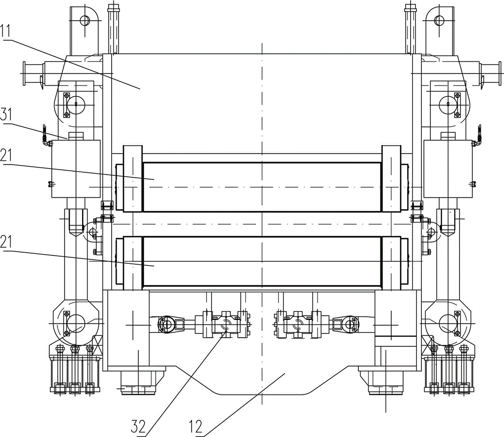 Heavy reduction sector section used for overcoming plate blank looseness and shrinkage defects and application method thereof