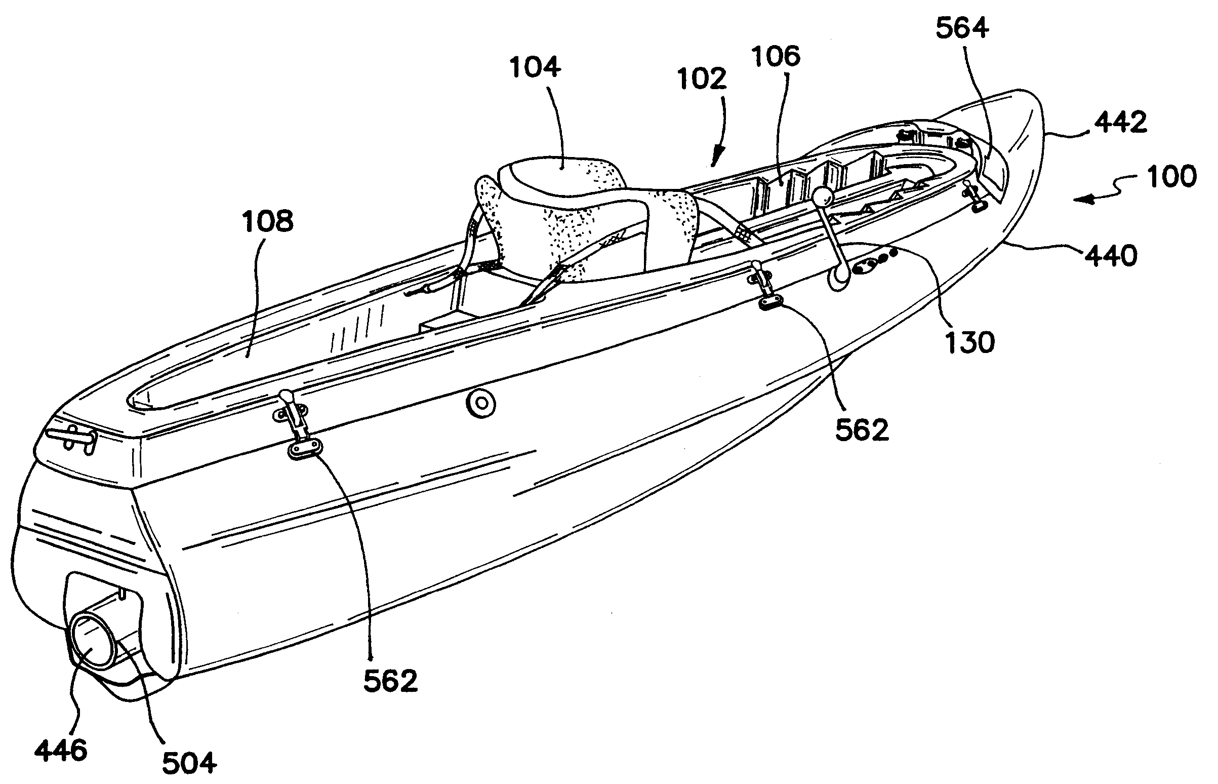 Powered kayak-like boat