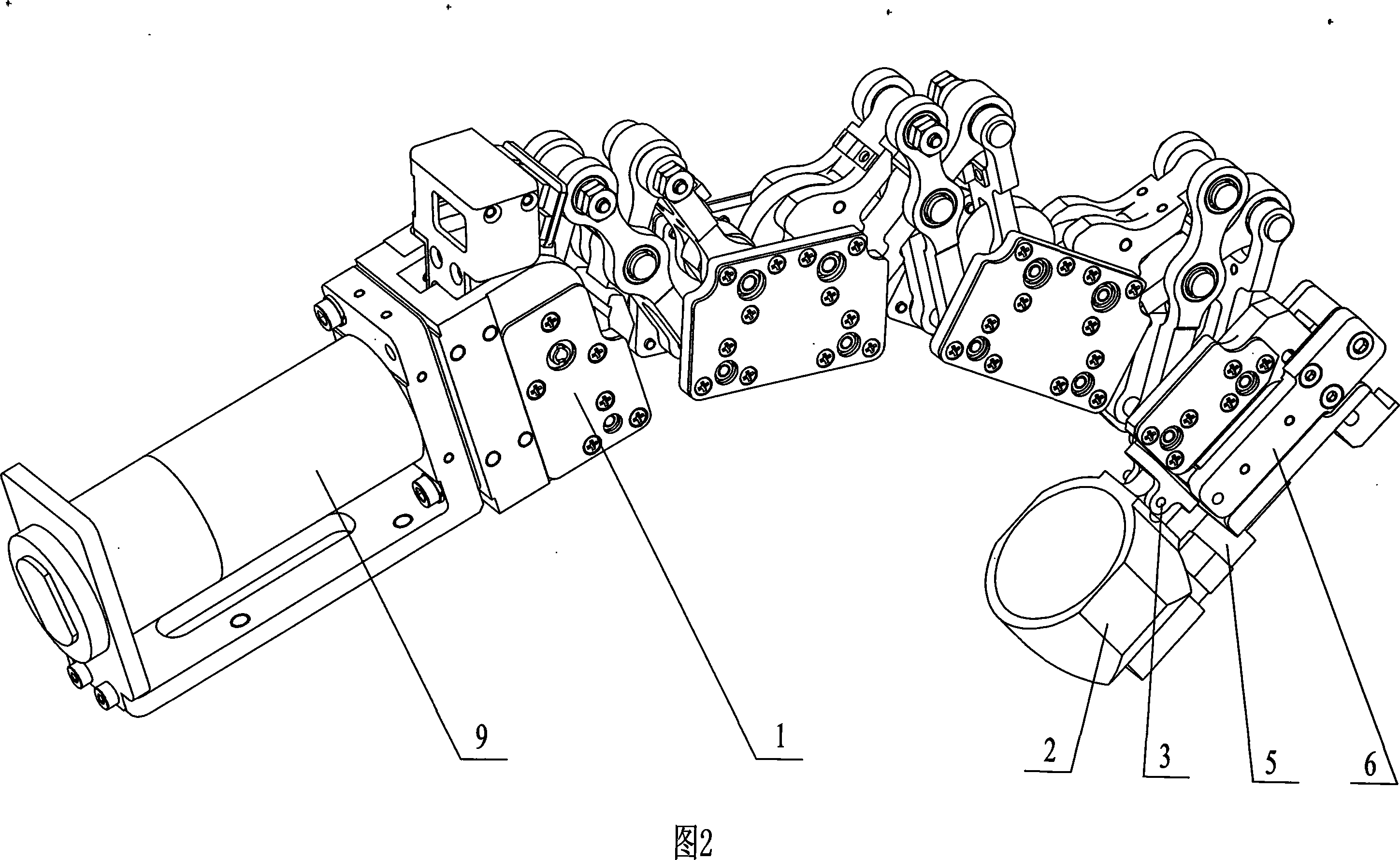 Fingertip vacuum adsorbing and fixing device of external space suit glove