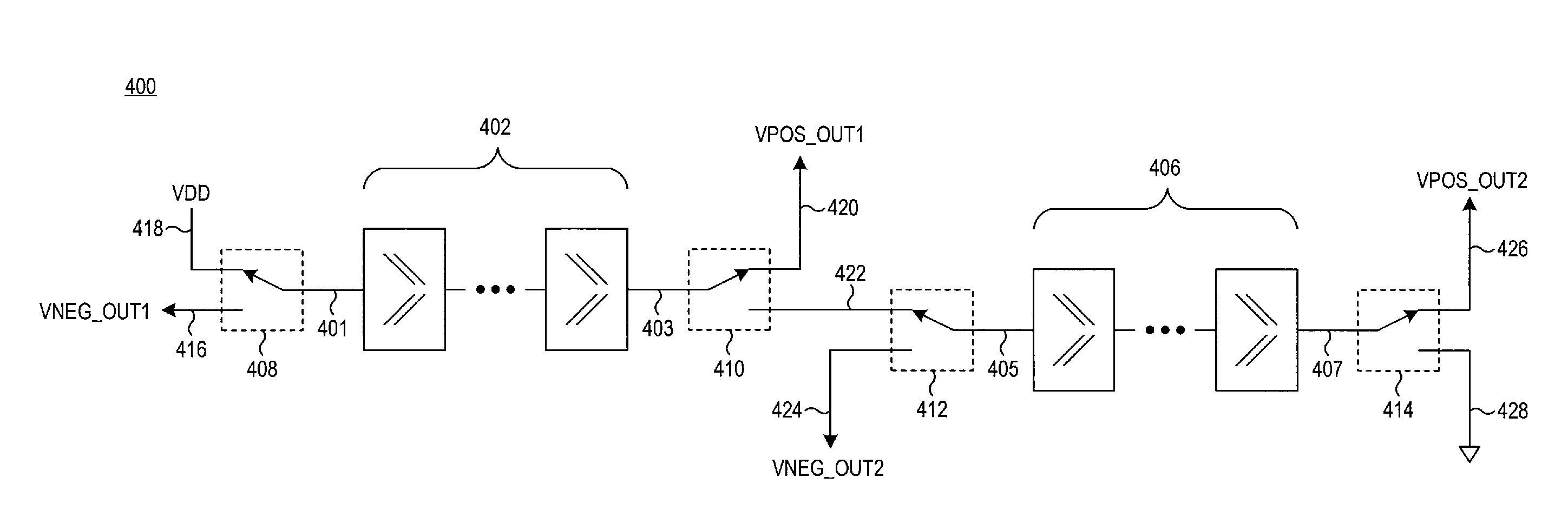 Method for using a multiple polarity reversible charge pump circuit