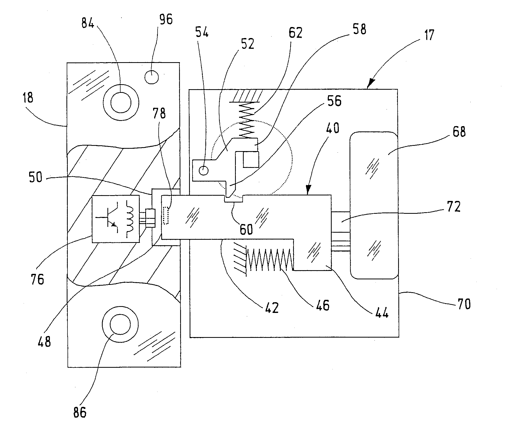 Safety switch for a moveable guard door