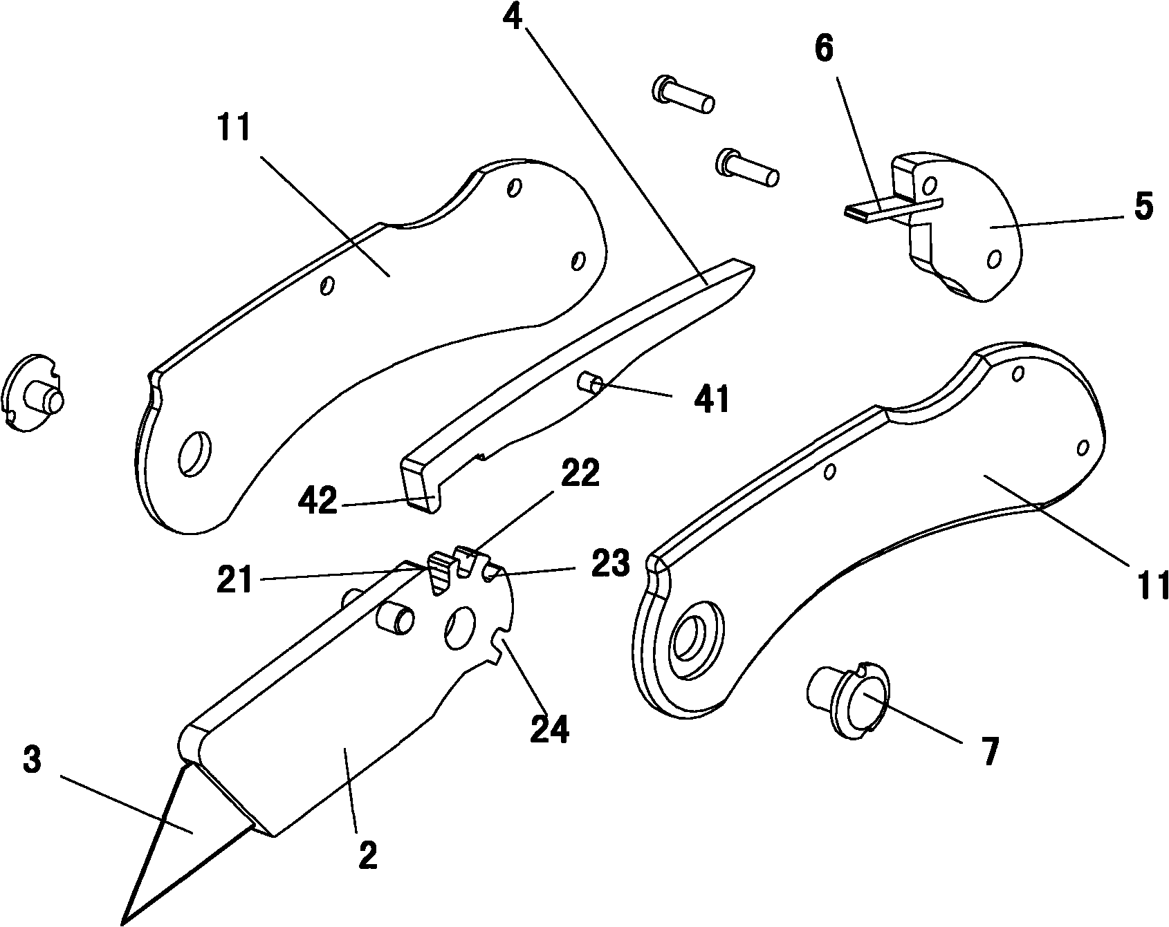 Folding cutting knife