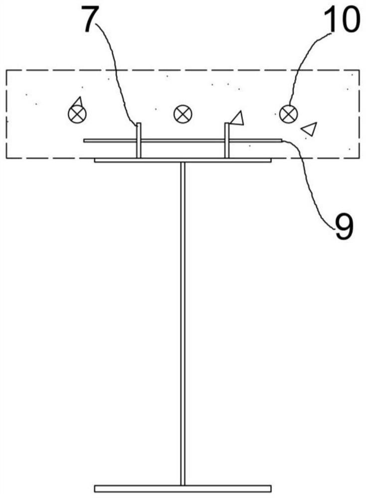 Steel-concrete composite continuous beam, connecting piece of hogging moment area of steel-concrete composite continuous beam and construction method