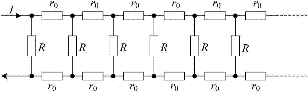 Distributed precision resistor with low load coefficient and implementation method thereof