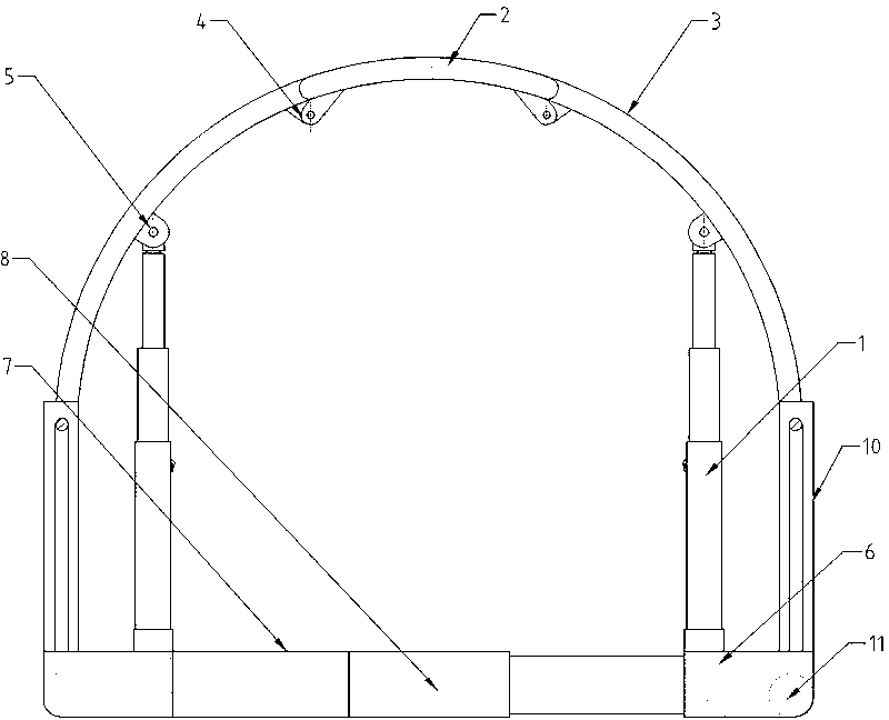 Soft rock roadway whole digging shield support