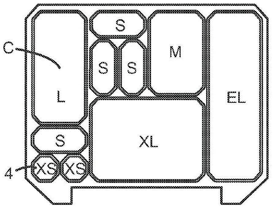 Module system comprising a case and a number of boxes